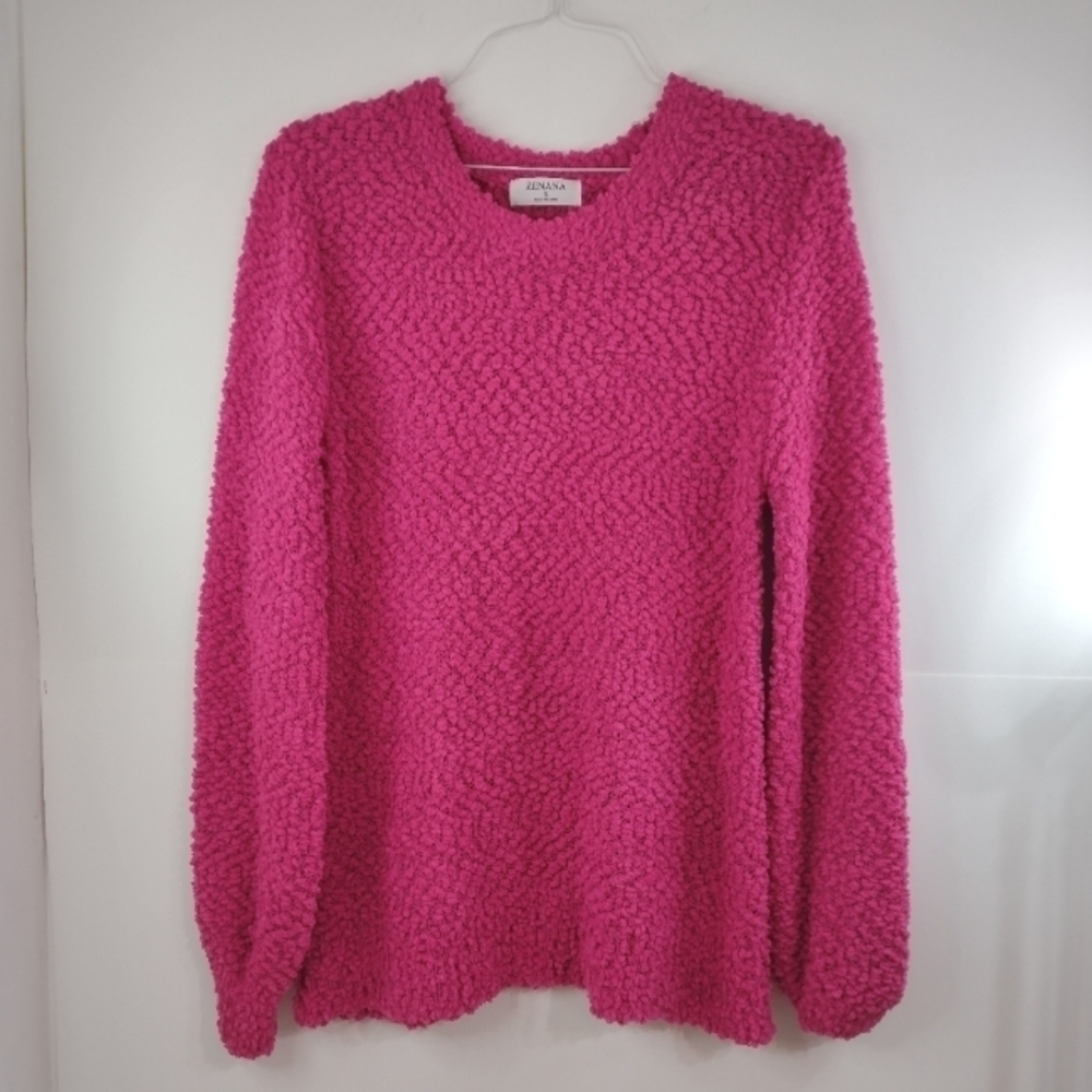 ZENANA women's fluffy Pink sweater size (S)
